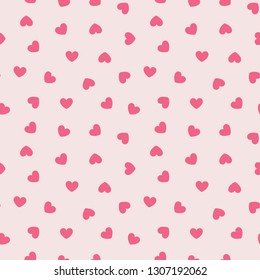 Seamless Repeat Heart Vector Pattern Illustration Background for Greeting Cards, Posters, Flyers, Valentine's Day