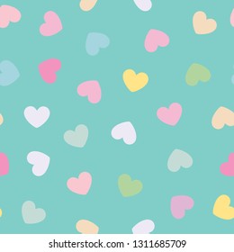Seamless Repeat Heart Vector Pattern Illustration Background
