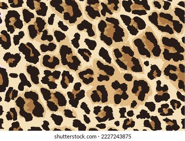 seamless repeat leopard vector hand drawn design 