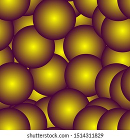 Seamless repeat pattern of 3d yellow bubbles