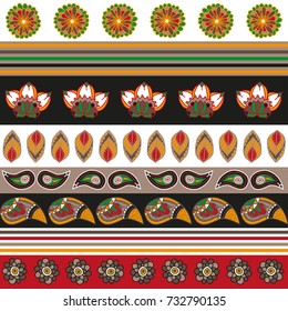 Seamless repeat pattern with abstract flowers background. Ethnic fabric wallpaper for your design