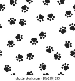 Seamless Repeat Pattern Animal Dog Cat Paw Print Vector Isolated Illustration