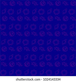 Seamless repeat pattern children's space rocket, space, planets, stars on white background, vector illustration. Modern and original textile, wrapping paper, wall art design.