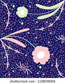 A seamless repeat pattern in a classic style of repeating floral elements. Great for all design projects that require a repeat surface pattern design, from stationery to wallpaper to fabric and more.