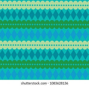 Seamless repeat pattern in cold tones, inspired by the Mexican technique of papel picado