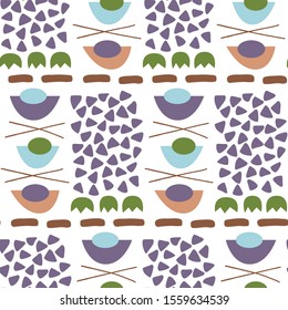 seamless repeat pattern with colorful abstract shapes
