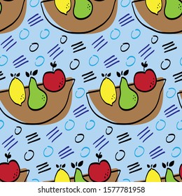 seamless repeat pattern with colorful fruits