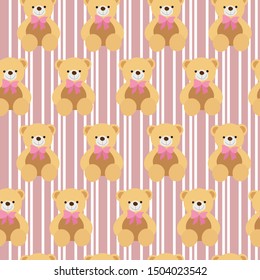 seamless repeat pattern with cute teddy bears
