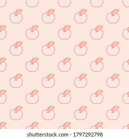 Seamless repeat pattern design with apples. 