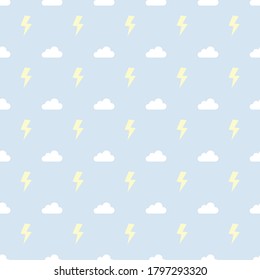 Seamless repeat pattern design with clouds. 