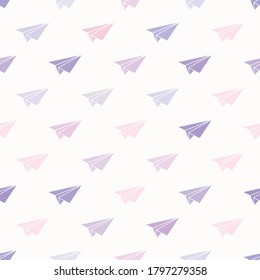 Seamless repeat pattern design with paper planes 