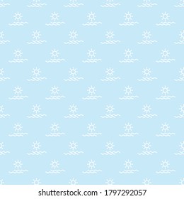 Seamless repeat pattern design with sun elements. 