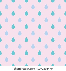 Seamless repeat pattern design with water drops.  