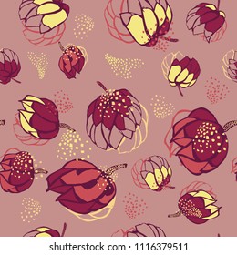 Seamless repeat pattern with flowers. Colorful Doodle. Manual fabric, gift wrapping, wall design. Vector illustration