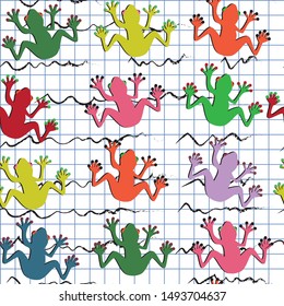 seamless repeat pattern with frogs