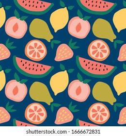 seamless repeat pattern with fruits