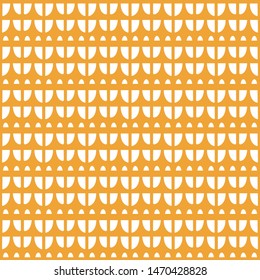 Seamless repeat pattern of hand drawn abstract shapes . Vector fun curves geometric design in yellow and white.