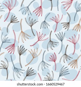 seamless repeat pattern with hand drawn plants