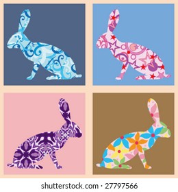 seamless repeat pattern with hares