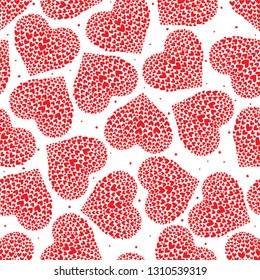 seamless repeat pattern of hearts within hearts with dots