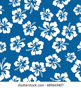 Seamless repeat pattern with hibiscus flowers