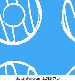 Seamless Repeat Pattern Large Icing Donut White