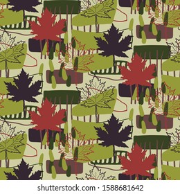 seamless repeat pattern with leaves