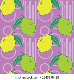 seamless repeat pattern with lemons