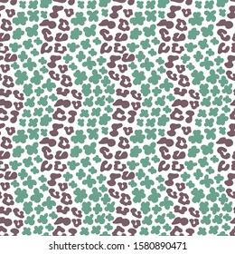 seamless repeat pattern with leopard print and flowers