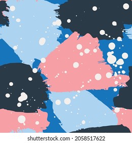 Seamless Repeat Pattern Paint Brush Strokes Splatter Hand Made Background Texture 