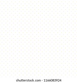 Seamless repeat pattern with pink and yellow polka dots, on a white background. Hand drawn vector illustration. Flat style design. Concept for Christmas textile print, wallpaper, wrapping paper.