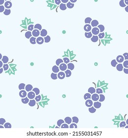 Seamless repeat pattern of simple flat grape fruit icons for prints, wallpapers, mobile concepts and web apps