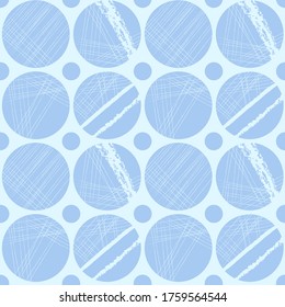 Seamless repeat pattern swatch. Vector design of texture and pattern filled circles. Geometric background, paper or textile print. Wallpaper, social media, fashion, product, stationary, packaging. 