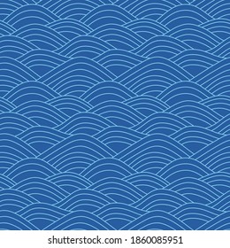 Seamless repeat pattern swatch. Vector design. Abstract waves or hills, irregular curved lines pattern. Wallpaper, background, textile or paper print. Packaging, documents, fashion, interior products.