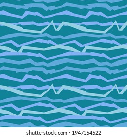 Seamless repeat pattern swatch. Vector design of abstract ocean waves. Background, wallpaper or textile print. Fashion, accessories or documents. Sea, ocean, marine life projects or products.