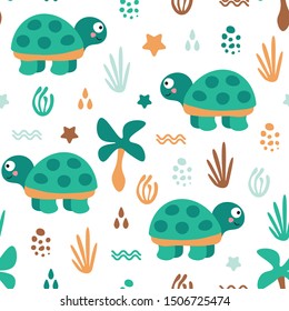 seamless repeat pattern with turtles