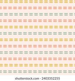 Seamless Repeat Pattern Vector Geometric Hand Drawn Look Irregular Stripe Dash Doodle Rainbow