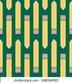 Seamless Repeat Pencil Vector Pattern Illustration Background