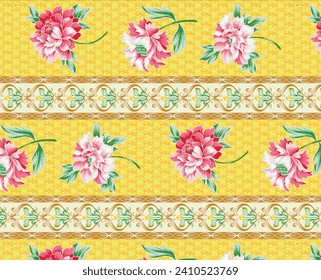 Seamless repeat print pattern. Beautiful textile digital print design