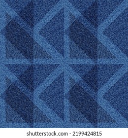 Seamless Repeat Vector Pattern. Blue Office Carpet Texture With Zig Zag Pattern.