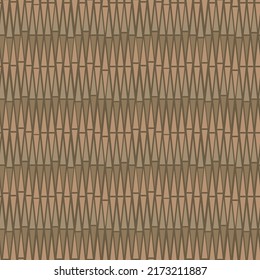 Seamless repeat vector pattern. Tiki inspired bamboo like background in muted, brown colors.