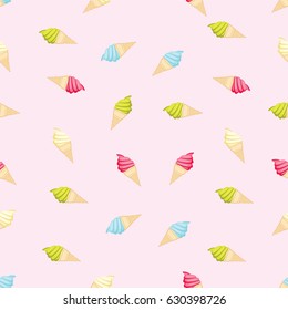 Seamless Repeatable Food And Beverages Pattern - Colorful Ice Cream