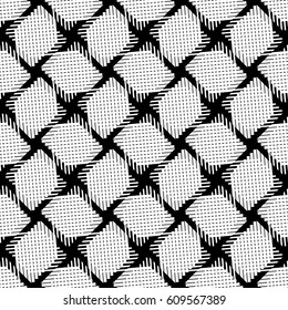 Seamless (repeatable) geometric abstract monochrome pattern. Tileable geometrical background / texture