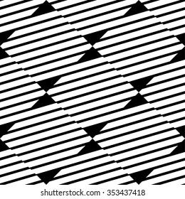 Seamless, repeatable geometric pattern with diagonal lines. Monochrome texture.