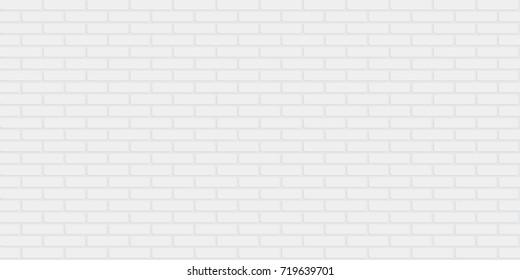 Seamless repeatable minimal white painted brick wall pattern background. Eps 10 stock vector illustration.