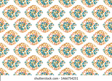 seamless repeatable pattern of damask  isolated on background. Decorative floral pattern. Ready to print, easy to edit, organized layer, suitable for printing, textile, clothes, wallpaper, fabric, etc