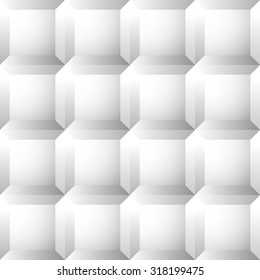 Seamless, repeatable patterns with beveled squares. Abstract grayscale, monochrome revetment background. vector.