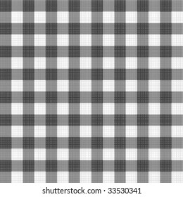 Seamless (repeatable) shades of gray vector gingham pattern with fabric texture ( for high res JPEG or TIFF see image 33530344 )
