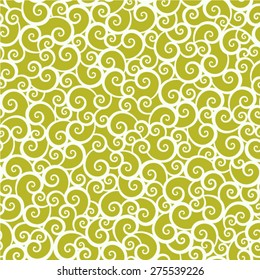 Seamless (repeatable) tan and gold swirls pattern (background, wallpaper, print, swatch, texture)
