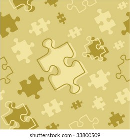 Seamless (repeatable) vector jigsaw puzzle pieces pattern, background